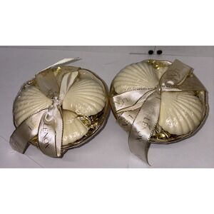Lenox‎ Ivory ~ Scalloped Seashell ~ Soap Dish Gift Set ~ NEW ~ 5 1/2" Lot Of 2